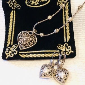 Brighton Reno Heart Necklace & Matching Earrings